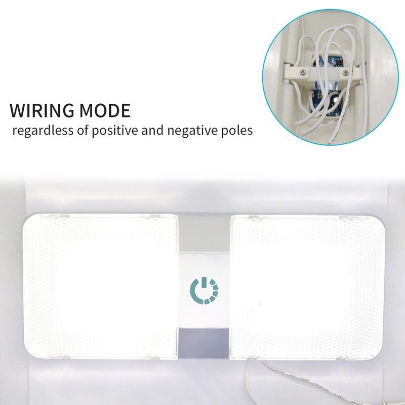 RV Ceiling Double Reading Light Touch Button Stepless 48 LEDs