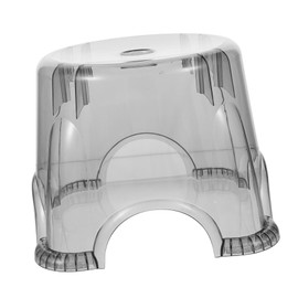 Operitacx Runder Hocker für klein Fußschemel zusammenklappbarer Hocker treten für Erwachsene Stühle Tritthocker niedriger Fußhocker Mini-Hocker kurzer Hocker Acryl-Kunststoff Hellgrau