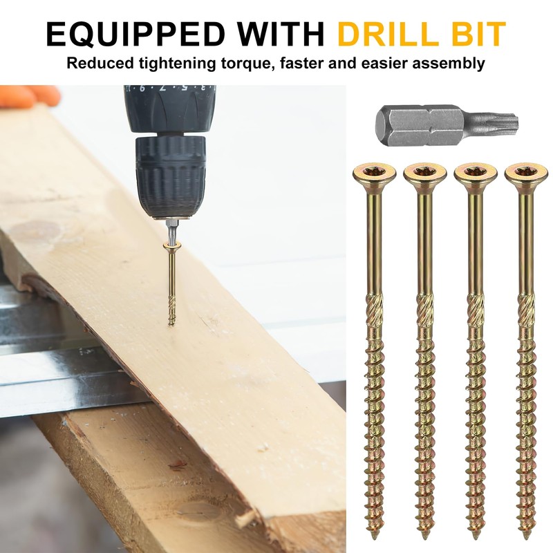 Wood Screws Torx Screws Set, 5.0 x 90 mm Decking