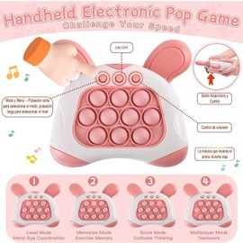 ZHEYU Fidget Pop It Electronico,Juguetes Eléctrico Antiestrés,Juguete para Aliviar el Estrés y Ansiedad,Adecuado para Adultos, niños, Regalos de cumpleaños etc. (Orejas de Conejo)
