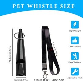 Pack of 4 Professional Dog Whistles, Dog Training Whistles, High Frequency Plastic Dog Whistles with Adjustable Lanyard Key Chain, Dog Whistles for Recall Training, Stop Barking
