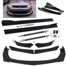 CNPAPC For Jetta MK6 Car Front Bumper Lip Spoiler Body Kit Rear Side Skirt Splitter