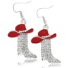 Rhinestone Western Boots Earrings for Women Cowgirl Cowboy Hat Earrings