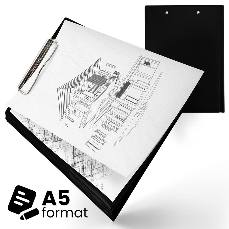 Netuno Clipboard Folder A5 with Clip Black Clipboard DIN A5