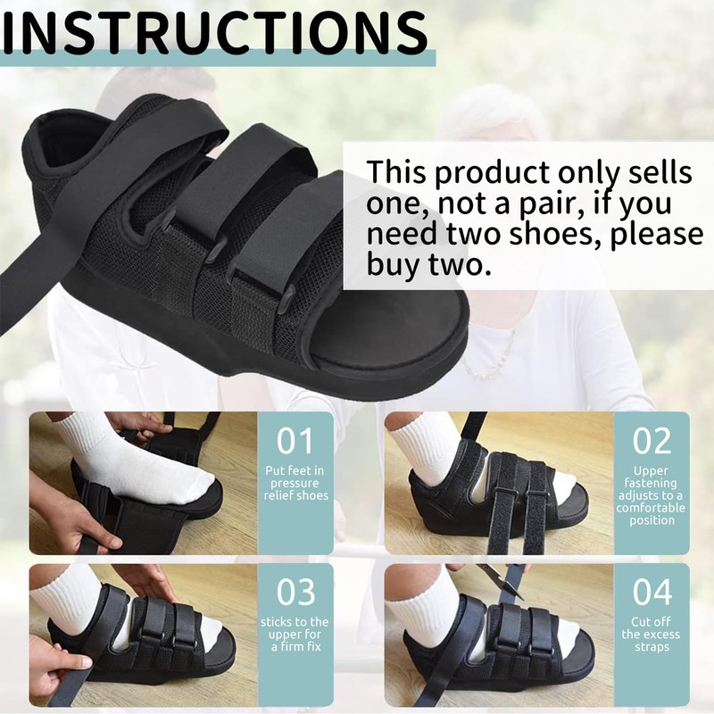 Post Op Recovery Shoe Adjustable Medical Walking Shoe Forefoot Off-Loading