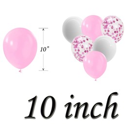 10 inch BIrthday Balloons White Pink and Pink Confetti Balloons For Birthday Wedding Anniversary Festival Party Decoration Supplies 50 Pieces