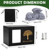 Black Wooden Pet Urn with Dog Statue and Cloth Ash