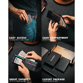 Cartera Runbox Slim Para Hombre Con 11 Ranuras Para Tarjetas