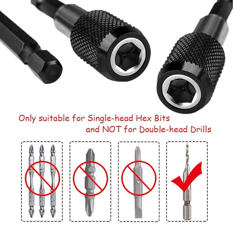 iDopick 3Pcs Drill Bit Extender,1/4 Inch Hex Shank Quick Release