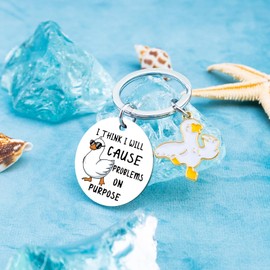 MigPio Duck Keychain Duck Stuff For Girl Women Funny Gifts For Men Women Cute Keychains For Girl Women Duck Charm Accessories