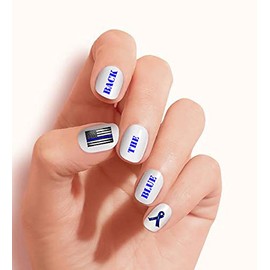 Thin Blue Line (Ver.2) Back The Blue Clear waterslide Nail Art Decals (Tattoos) for The U.S. Police Supporters by DimOxy Designs.