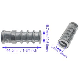 LBTODH 14 PCS Lag Shield Anchor 3/8 * 1-3/4" Short Lag Masonry Anchors Hole Zinc Alloy Lag Expansion Shields Suitable for Medium-Sized Concrete Projects