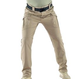 Men's Lightweight Quick Dry Fit Stretch Breathable Work Pants for Men Hiking Pants Outdoor Hunting Gear Mountain Camping Fishing Airsoft Clothes Khaki