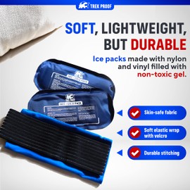 Ice Packs for Injuries Reusable (3-Piece Set) – Hot and Cold Ice Pack Therapy Gel Wrap Support – Supports Recovery, Joint and Muscle Pain – Knees, Back & More (3 Piece Set - Classic)