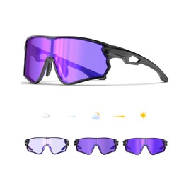 BEACOOL Photochromatic Self-Tinking Sports Sunglasses TR90 Frame for Men Women Boys Girls Clear Cycling Glasses