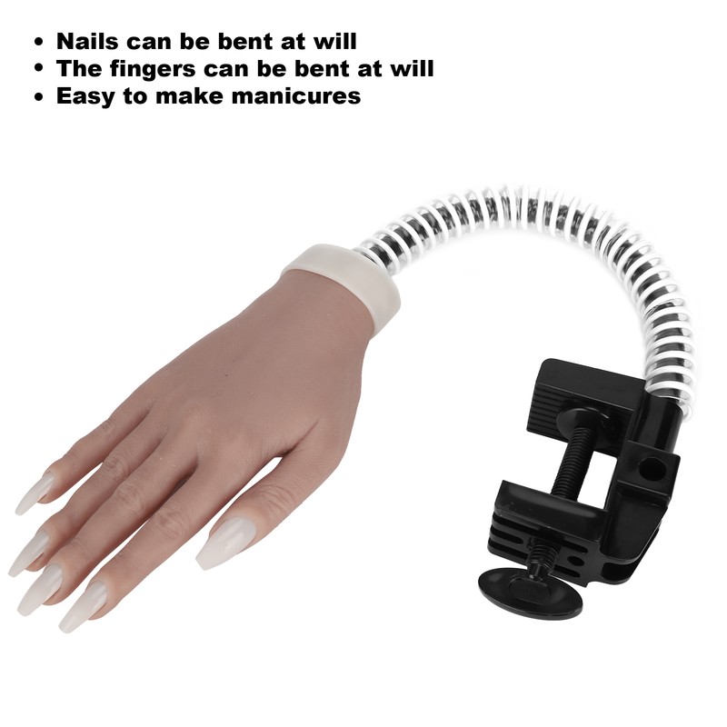 Nail Art Practice Hand Silicone Bendable Joints False Nail Tips