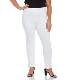 Rafaella Women's Plus Size Dress Pants With Pull-On Waistband, Supreme Stretch, 31" Inseam, Flat Front, Comfort Fit (Sizes 16-22 Plus) , White, 20