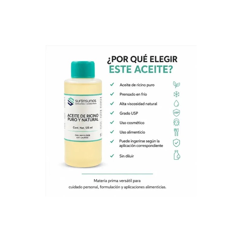 Aceite De Ricino Puro Natural 125 Ml