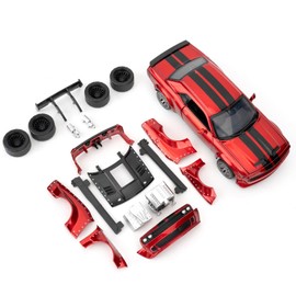 BGHSCA 1:36 Take Apart Assembled Car Model for 2022 Dodge Challenger SRT Hellcat Diecast Toy, DIY Zinc Alloy Vehicle Toy Kit Educational Building Blocks Toys Birthday Gift for Children (Red)