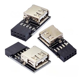chenyang 3 Pack Motherboard 9Pin/10Pin Front Panel Header to USB 2.0 Type A Female Converter Adapter