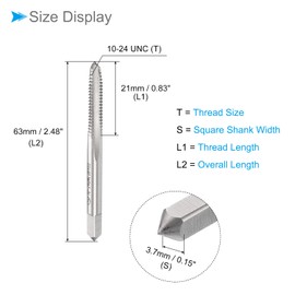 CoCud Thread Milling Taps, 10#-24 UNC Thread 2B, High Speed Steel Machine 3 Straight Flutes Screw Threading Tool - (Applications: for Tapping Drilling Machine), 5-Pieces