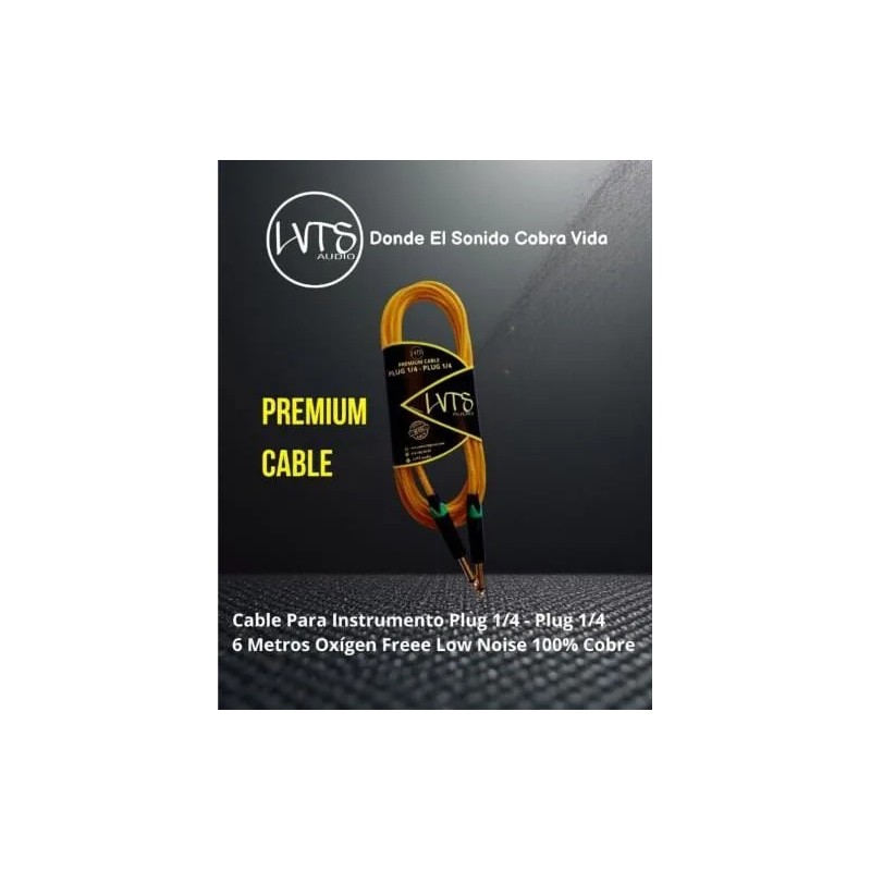 Cable Instrumento Plug 1/4-1/4 6 Mts Lvts Premium