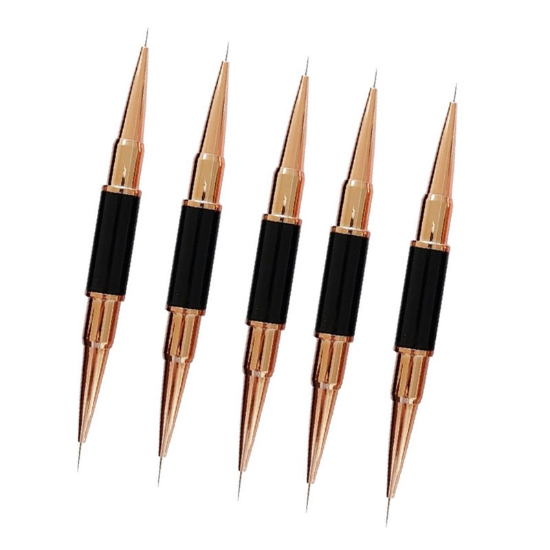 5Pcs Nail Art Brush Double Ended Nail Design Painting Brush