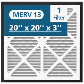 20x20x3 MERV 13 Air Filter Compatible with Zephyr VGF Series 20x20x3 Whole Home Deep Pleated Return Air Grille Filter, MERV 13 Air Filtration System, White, 1 Pack