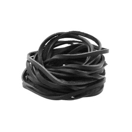 Mandala Crafts Extra Long Genuine Flat Cowhide Leather Lace Strap String Cord (4mm 6.55 Yards, Black)