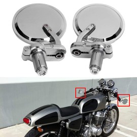 Universal CNC Motorcycle Foldable 7/8" Handle Bar End Mirrors Rearview Side Round Compatible with Harley Davidson Honda Kawasaki Suzuki Yamaha
