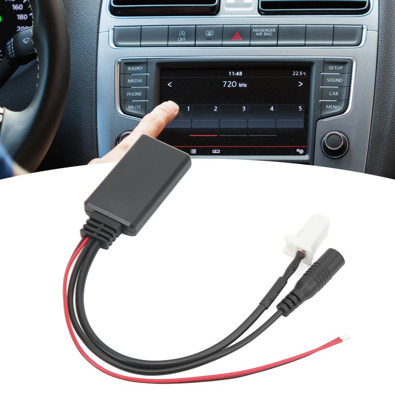Car Bluetooth Audio Cable Adapter with Microphone Hands Free Replacement