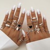 Romlibr 27 Pcs Gold Knuckle Rings Set for Women Stackable