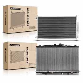 A-Premium Engine Coolant Radiator & A/C Condenser Cooling Kit Compatible with Acura TSX 2004 2005 2006 2007 2008 2.4L, Automatic Transmission, 2-PC Set