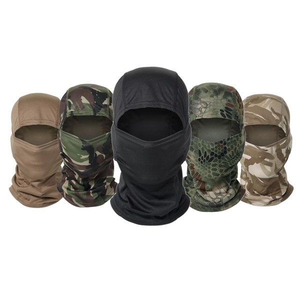 EVD-X 5Pack Balaclava Pasamontañas Militar Táctico, Bandana, Cuellera, Motocicleta, Multifuncional,
