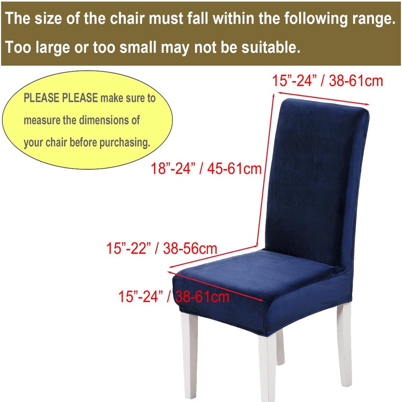Xundefeng Soft Velvet Dining Chair Covers for Dining Room Set