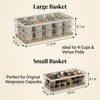 2-Pack White Coffee Pod Holder Basket with Wooden Base -