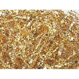 Pack of 1, Metallic Gold Crinkle Cut Shredded Paper, 3 Oz. Bag for Adding Simmer to Arrangement, Made in USA