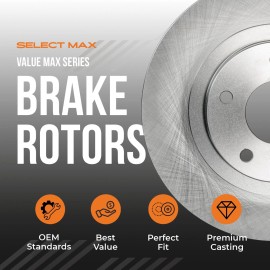 Max Advanced Brakes Rear Brake Rotors for 1999-2021 Chevy Express Silverado 2500 3500