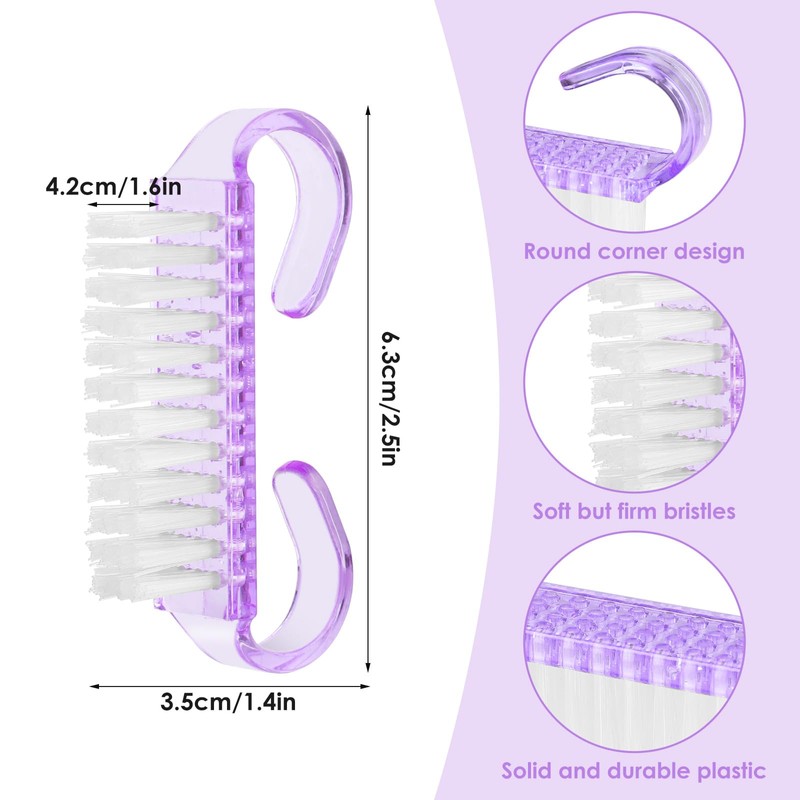 8 Pcs Nail Cleaning Brush with Handle Grip, Fingernail Scrub