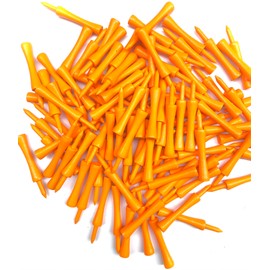 Castle Bamboo Golf Tees Assorted Sizes Standard Golf Tees Eco Friendly Sustainable Bamboo Golf Tees Pack of 100 70mm Castle Neon Orange 38mm 54mm 70mm 83mm, 70 mm Castle Neon Orange