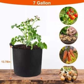 Unbranded 3 Pack Nonwoven Fabric Root Pots Smart Plant Grow Pot Bags 3/5/7/10/15 Gallon - 7Gallon