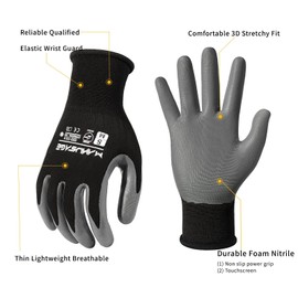 MANUSAGE Safety Work Gloves - Protective Glove for Men & Women - Ultrathin Hand Protection - For Construction, Gardening, Landscaping - Orange - Size XL - 6 Pairs