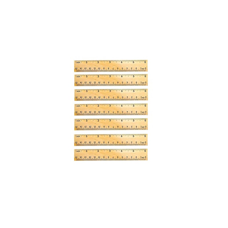 72 Pack Wooden Ruler 6 Inch Rulers Bulk Wood Measuring