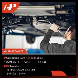 A-Premium Front Catalytic Converter Kit Direct-Fit Compatible with Honda Civic 2006 2007 2008 2009 2010 2011, L4 1.8L, EPA Compliant