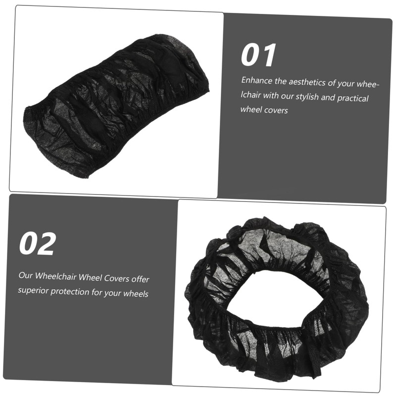 FOMIYES Elastic Wheelchair Wheel Covers 40pcs Tire Protection Sleeves for