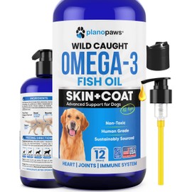 Omega 3 Fish Oil for Dogs - Better Than Salmon Oil - Dog Fish Oil Supplement to Reduce Shedding & Itching - Supports Joints, Brain, and Heart Health - Skin and Coat Supplement - Liquid Fish Oil
