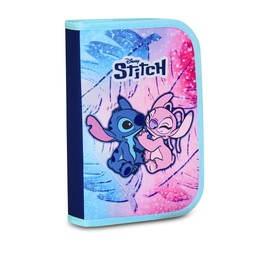 Seven Lilo & Stitch Nursery Pencil Case with 1 Zip, Light Blue and Pink, Pencil Case with One Compartment with Colouring Pencils, Felt Tip Pens, Accessories Backpack, Girls, Light Blue and Pink
