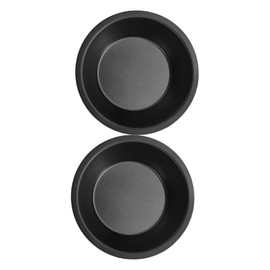 BUGUUYO 2PCS Mini Nonstick Bake Pans Carbon Steel Round Baking Tins for Hamburger Buns Cakes and Tarts Durable Easy to Clean Versatile Kitchen Tool