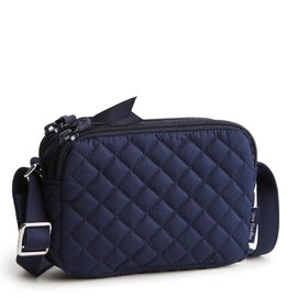 Vera Bradley Cotton RFID Small Stadium Crossbody, Classic Navy