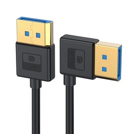 xiwai Ultrafine Left Angled DisplayPort 1.4 Cable 8K 4K 3.2ft/100cm, DP to DP Bi-Directional [UHD, 8K@60Hz, 4K@144Hz] Ultra-HD 32.4Gbps 90 Degree Extension Cord for Graphics Card Laptop Monitor